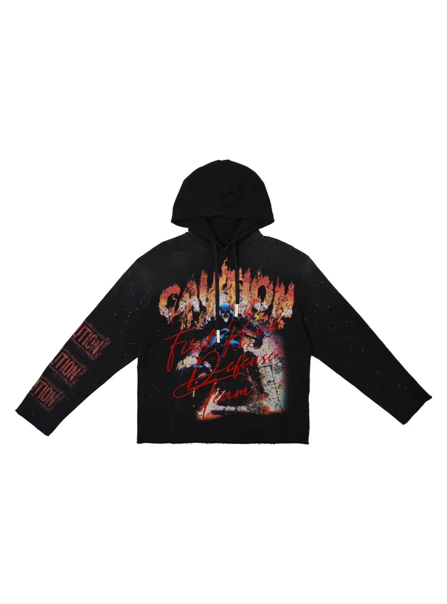CAUTION NOT SO QUIET GHOST RIDER FLAMES HOODIE (FRF2494)