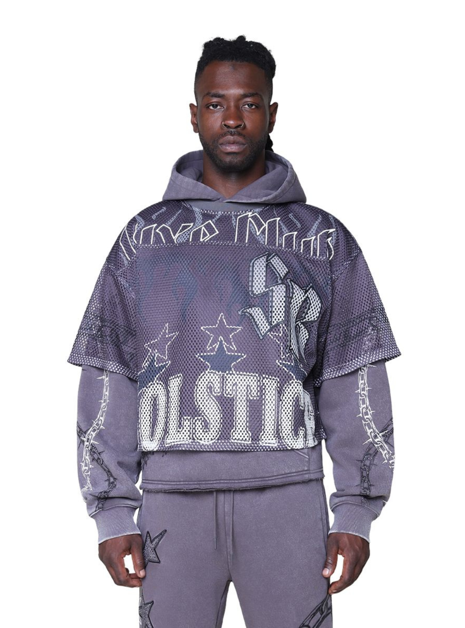 LUXE CLUB MESH 2-FER HOODIE FO25674
