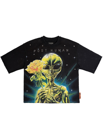 Post Human Soft Touch Washed Cropped