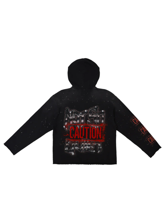 CAUTION NOT SO QUIET GHOST RIDER FLAMES HOODIE (FRF2494)