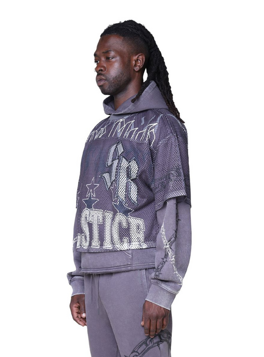 LUXE CLUB MESH 2-FER HOODIE FO25674