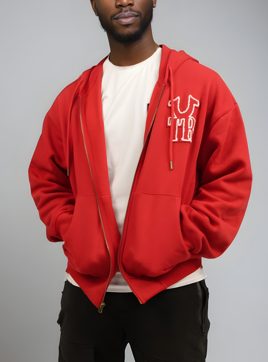 Rib stitch dept boxy zip up (109816)