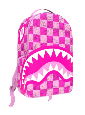 PINK FUR CHECK BACKPACK (B8179)