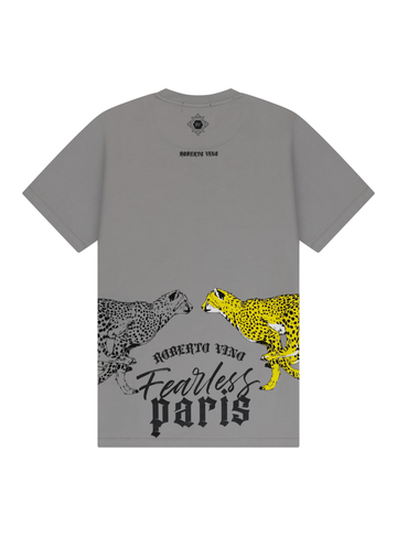 Double Cheetah Tee - Grey