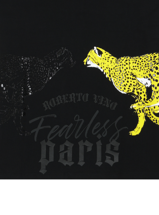 Double Cheetah Tee - Black