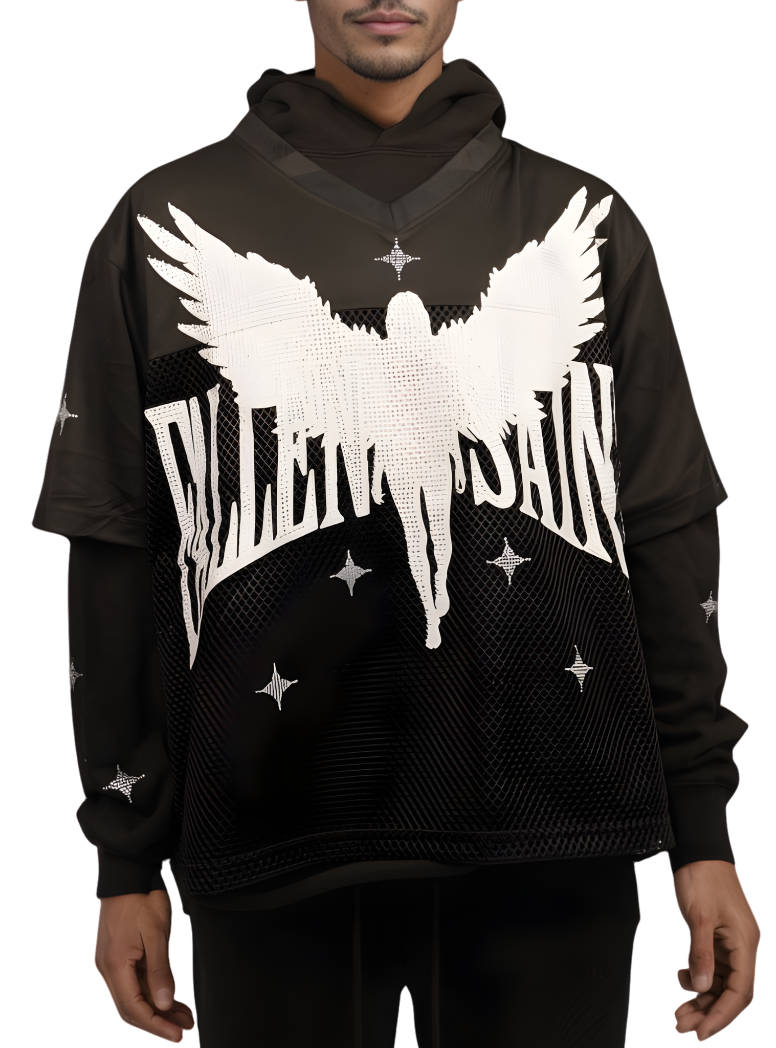 Fallen saint cropped twofer hoodie (RK5481867)