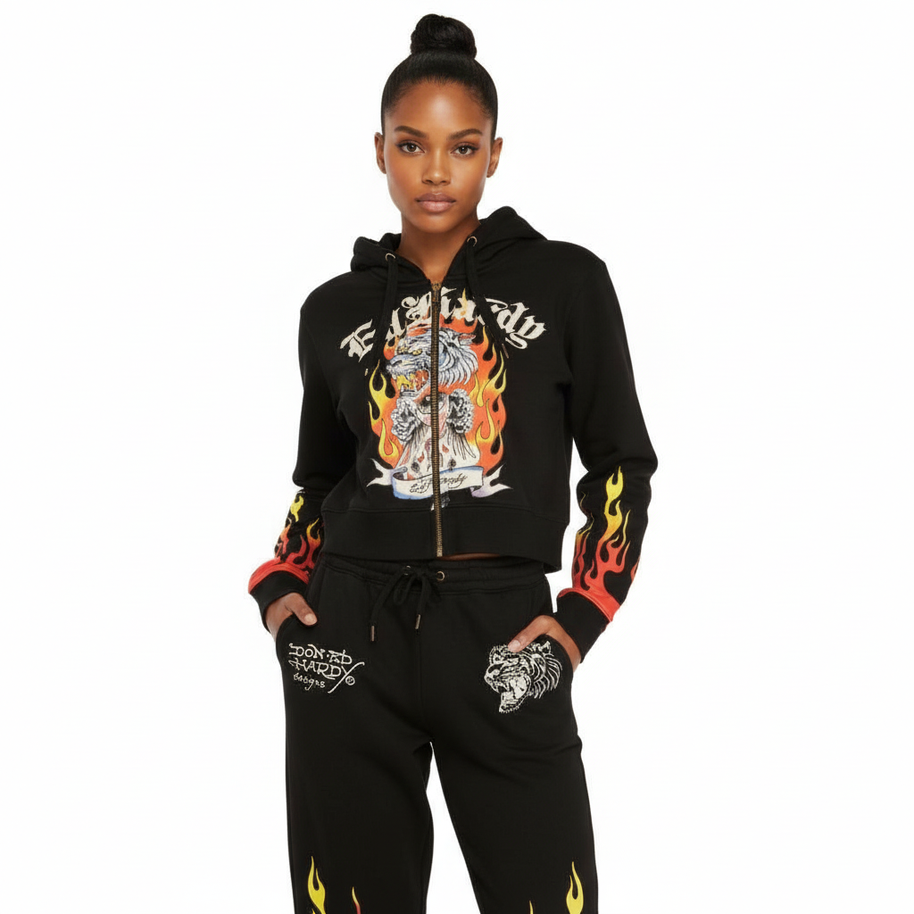 Tiger flame zip hoodie (EHW1800-72)