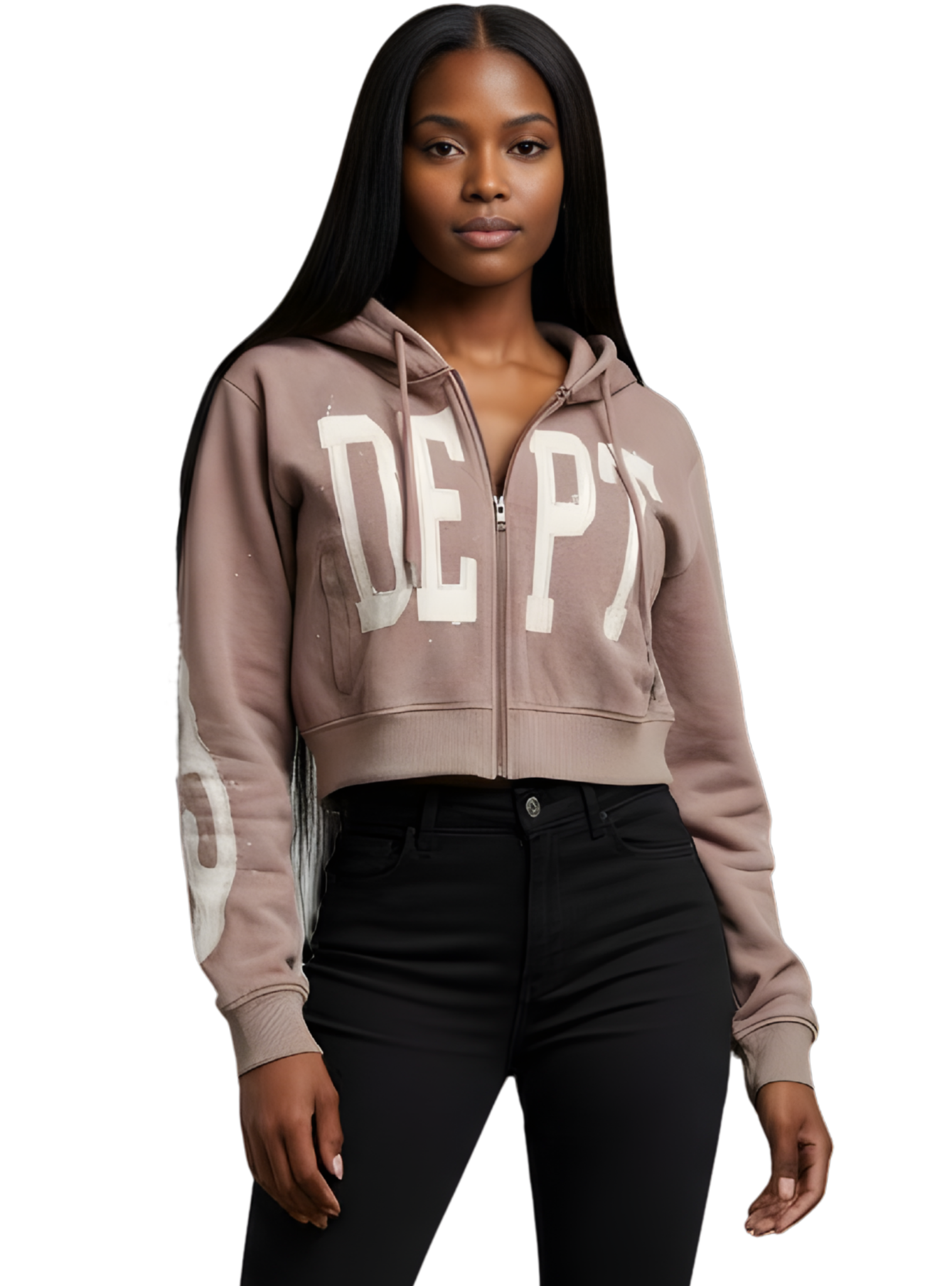 Zipdown crop hoodie (ST3552M)