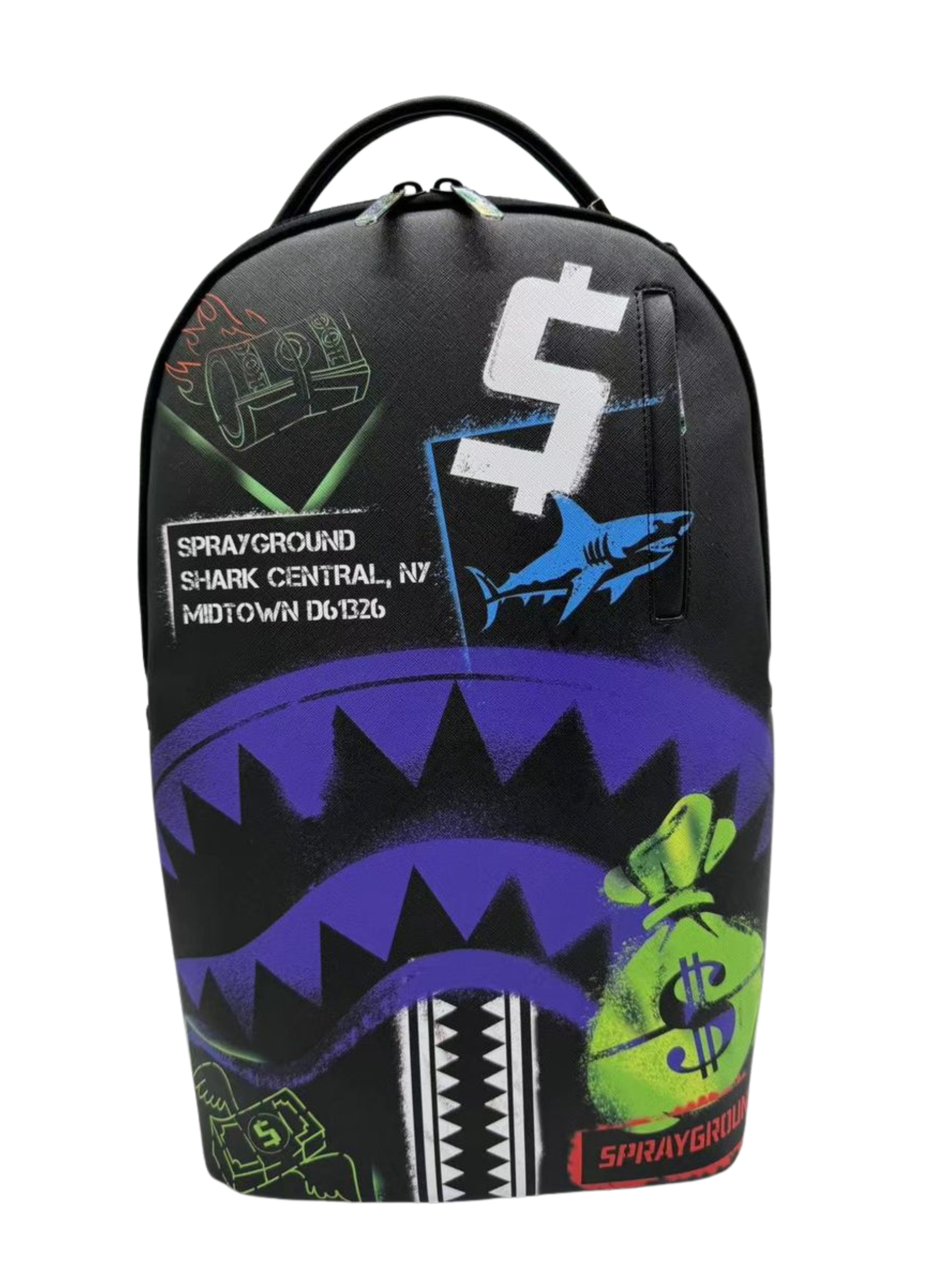 SHARK CENTRAL STENCILS- BLACK DLXSV BACKPACK