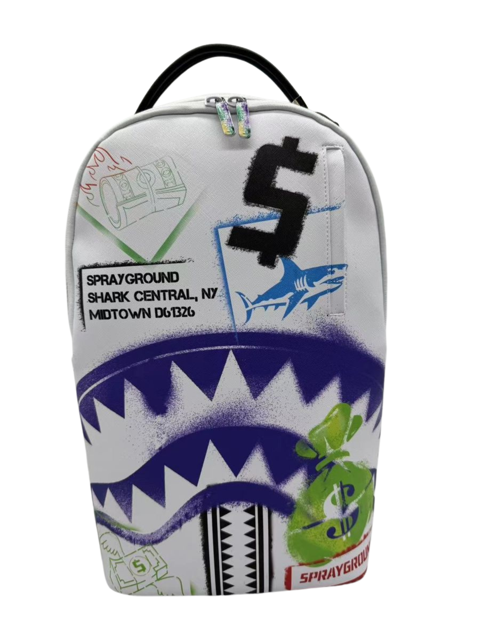 SHARK CENTRAL STENCILS WHITE DLXSV BACKPACK