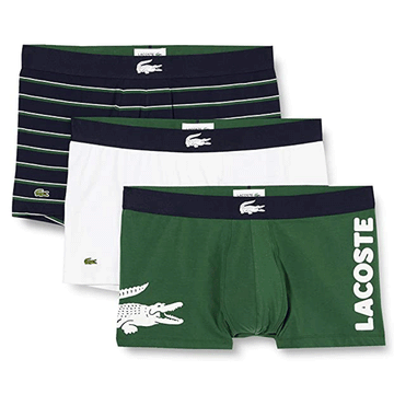 Casual Cotton Stretch 3 Pack White/Green/Navy Men Trunks Boxers