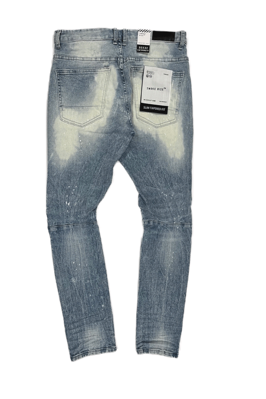 Slim Tapered Distressed Rip & Repair Jeans